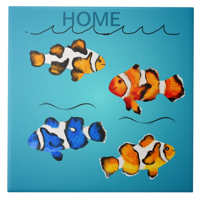 Nautical theme  ceramic tile (Front)