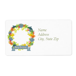 Nautical Theme Christmas Wreath Return Address