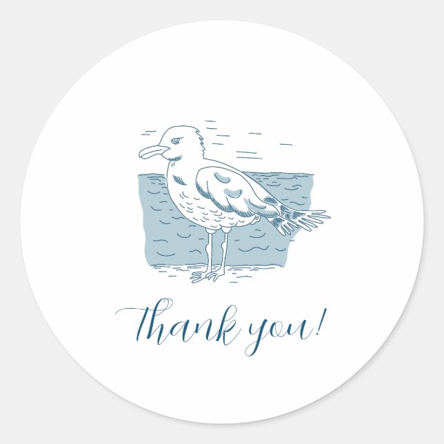 Nautical Theme Classic Round Sticker (Front)