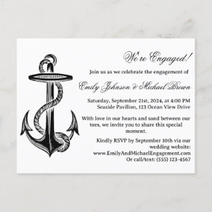 Nautical Theme Engagement Party Invitation Postcard