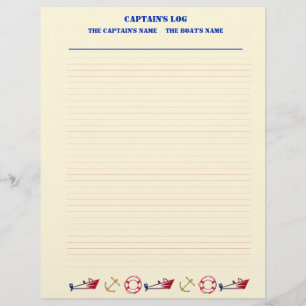 Nautical Theme Filler Paper (Lined)