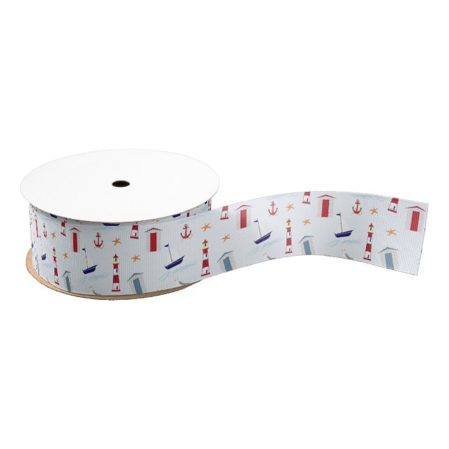 Nautical Theme Ribbon Grosgrain Ribbon (Spool)