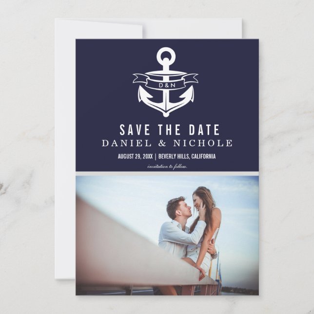 Nautical Theme Save The Date | Weddings (Front)