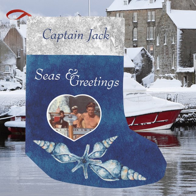 Nautical-theme Seas and Greetings  Small Christmas Stocking (Creator Uploaded)