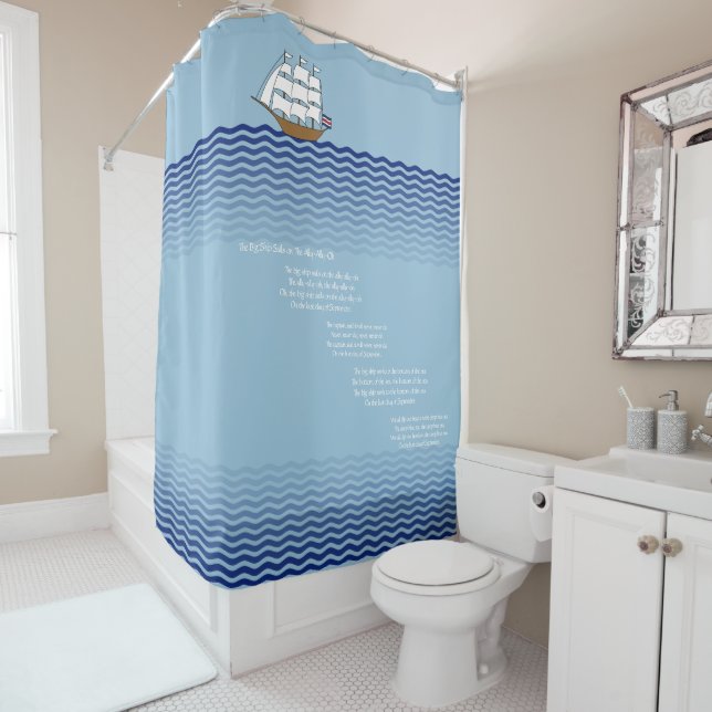 Nautical Theme Shower Curtain (In Situ)