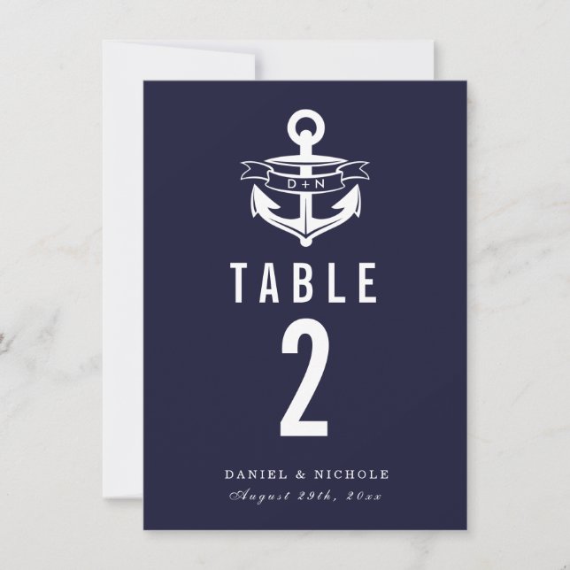 Nautical Theme Table Numbers | Weddings (Front)