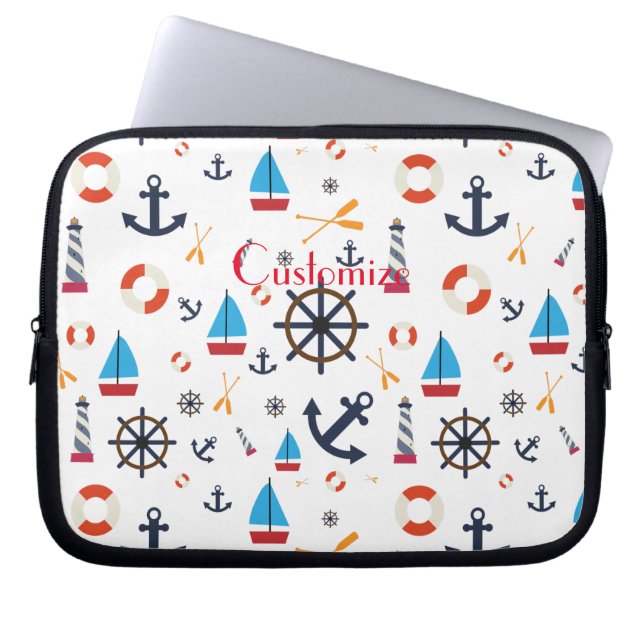 Nautical Theme Thunder_Cove  Laptop Sleeve (Front)
