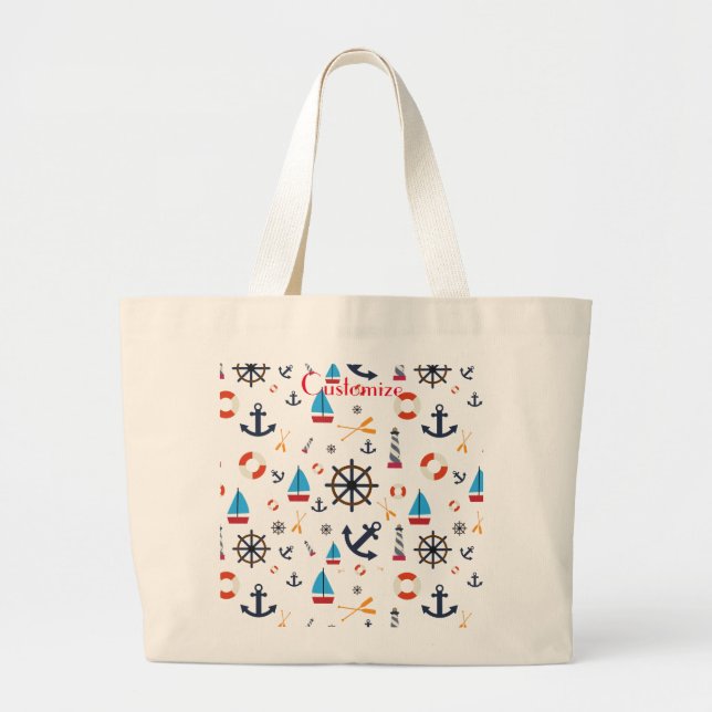 Nautical Theme Thunder_Cove Large Tote Bag (Front)