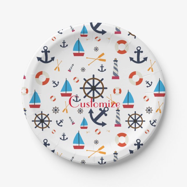 Nautical Theme Thunder_Cove Paper Plate (Front)