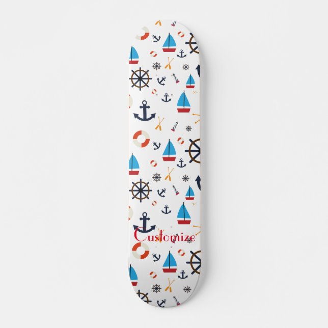 Nautical Theme Thunder_Cove  Skateboard (Front)