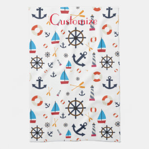 Nautical Theme Thunder_Cove  Tea Towel
