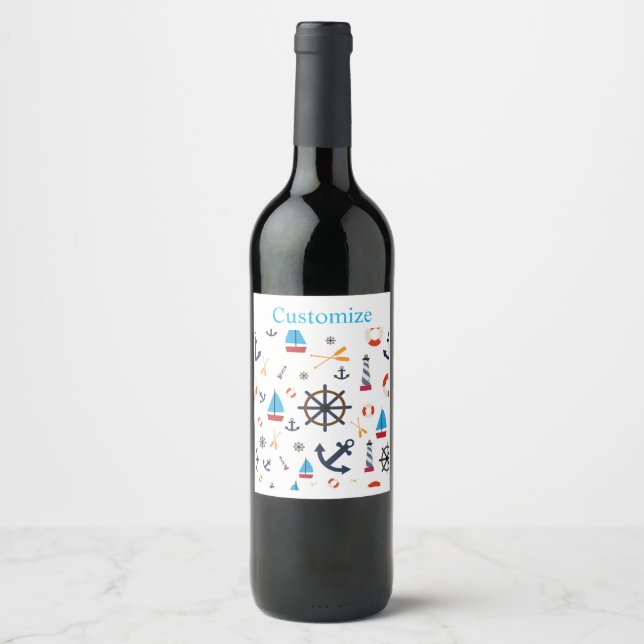 Nautical Theme Thunder_Cove  Wine Label (Front)