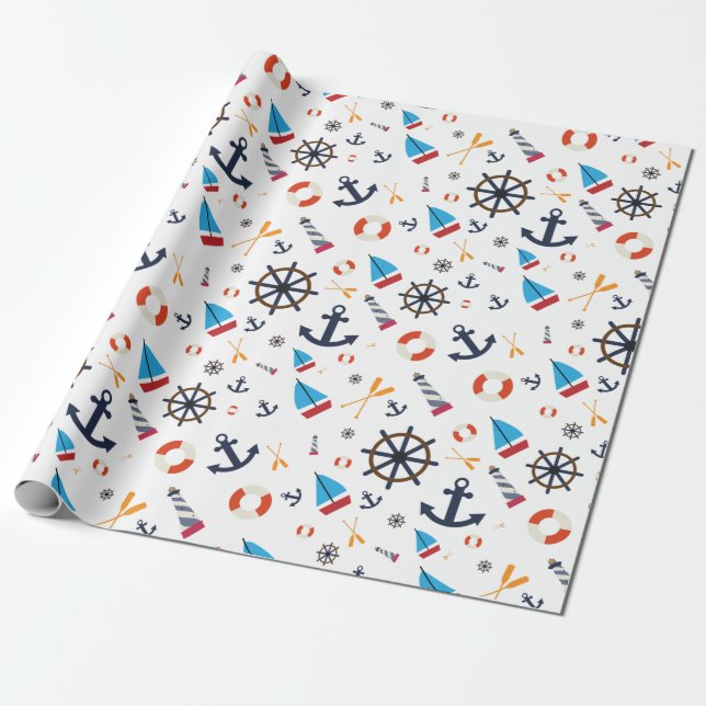Nautical Theme Thunder_Cove  Wrapping Paper (Unrolled)