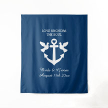 Nautical theme wedding custom photo backdrop