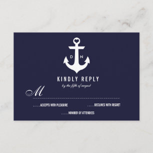 Nautical Theme Wedding RSVP Wedding Card