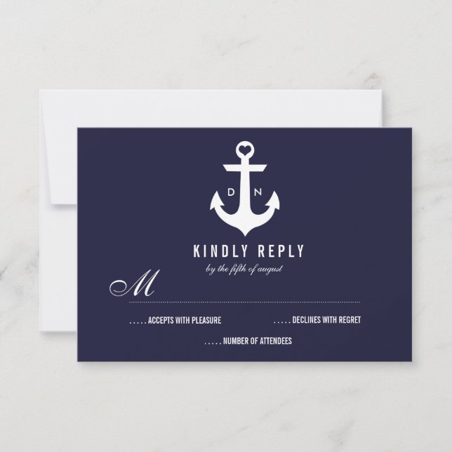 Nautical Theme Wedding RSVP | Wedding Card (Front)
