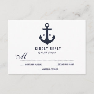 Nautical Theme Wedding RSVP   Wedding Card