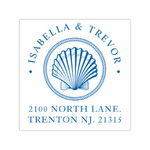 Nautical Theme Wedding Vintage Oyster Custom Self-inking Stamp