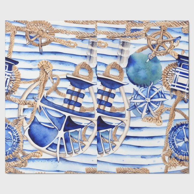 Nautical Theme Wrapping Paper (Seam)
