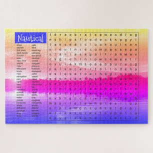 Nautical themed activity word game jigsaw puzzle