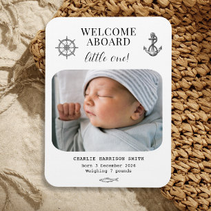 Nautical themed Baby Birth Announcement Magnet