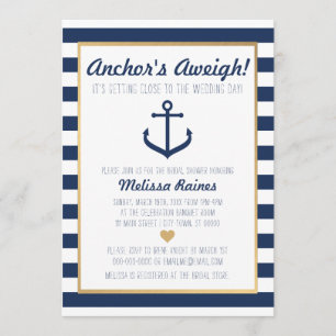 Nautical themed Bridal Shower Invitation - Anchor