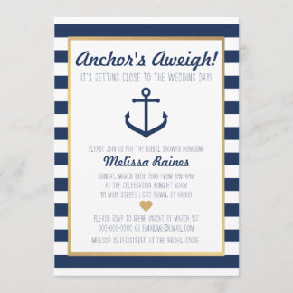 Nautical themed Bridal Shower Invitation - Anchor