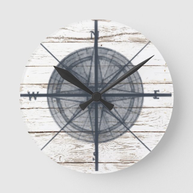 nautical themed compass round clock (Front)