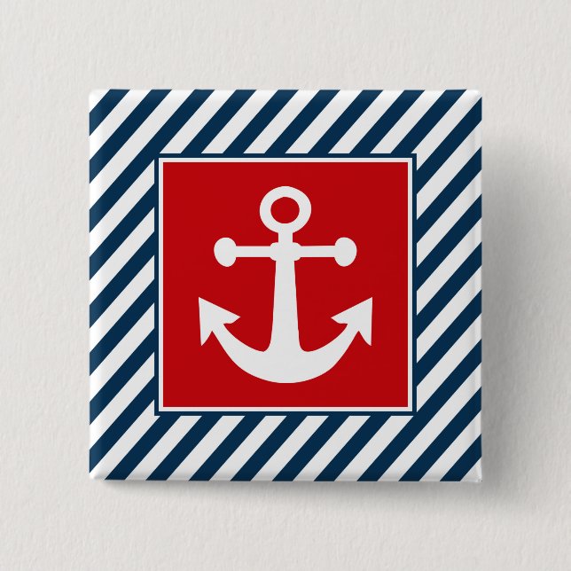 Nautical themed design 15 cm square badge (Front)