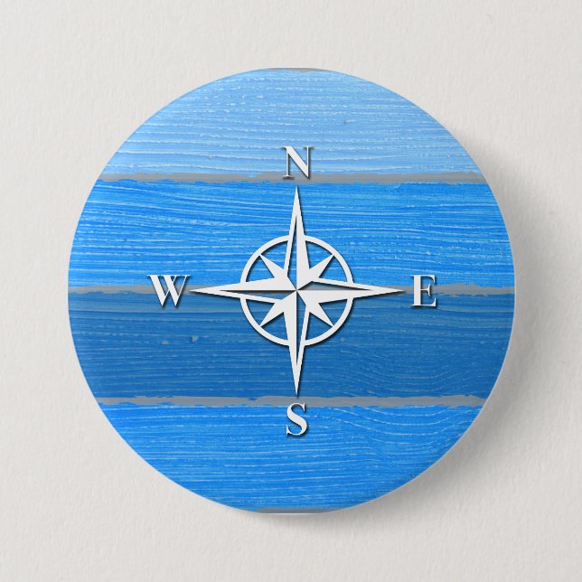 Nautical themed design 7.5 cm round badge (Front)