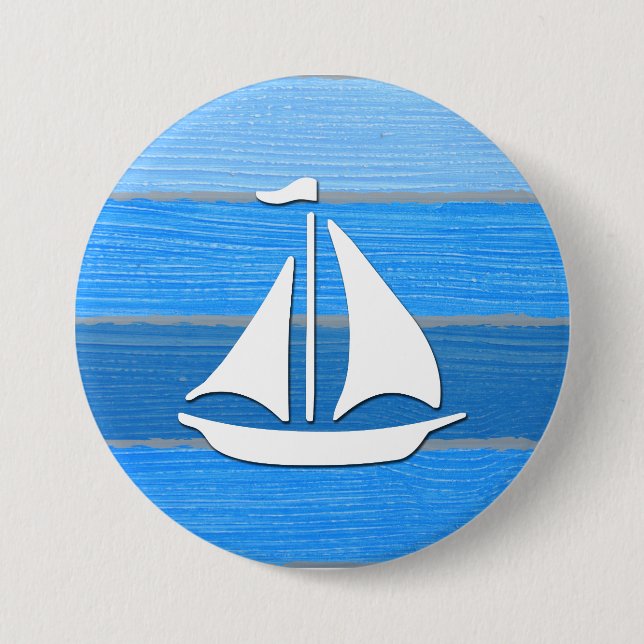 Nautical themed design 7.5 cm round badge (Front)