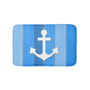 Nautical themed design bath mat