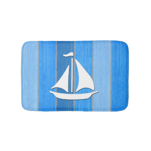 Nautical themed design bath mat