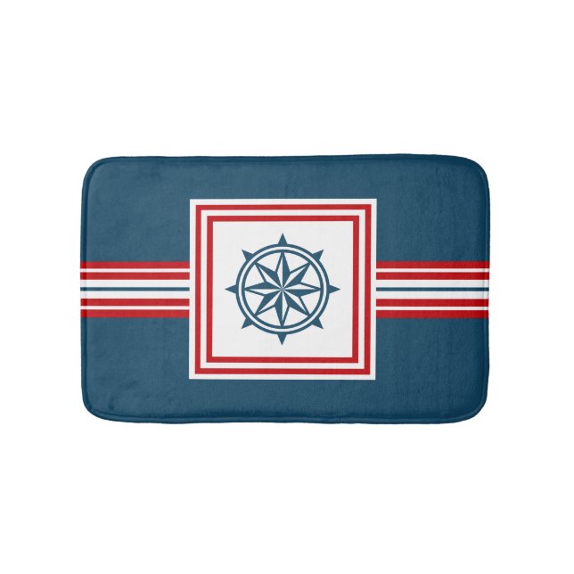 Nautical themed design bath mat (Front)