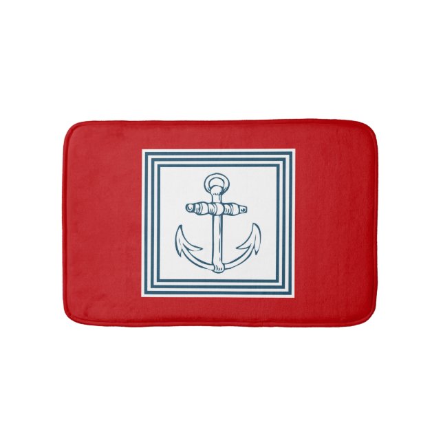 Nautical themed design bath mat (Front)