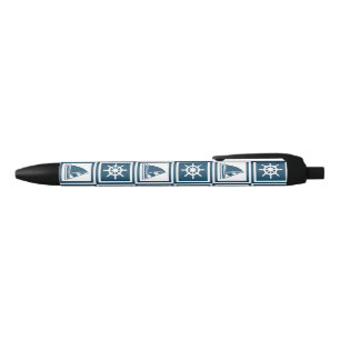 Nautical themed design black ink pen