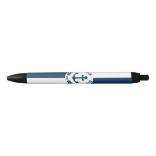 Nautical themed design black ink pen