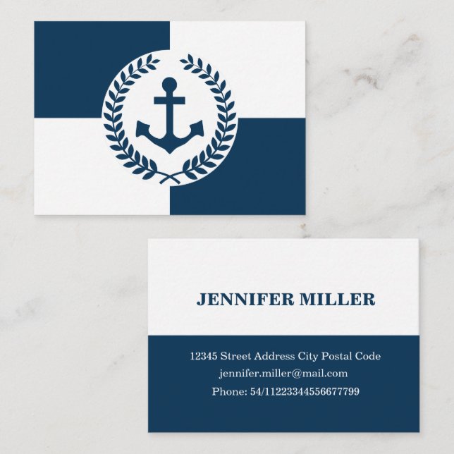 Nautical themed design business card (Front/Back)