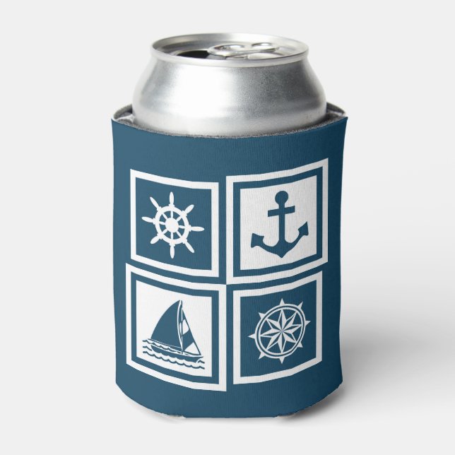 Nautical themed design can cooler (Can Front)