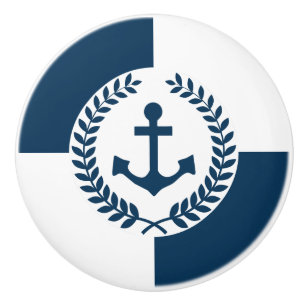 Nautical themed design ceramic knob