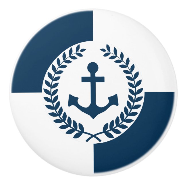 Nautical themed design ceramic knob (Front)