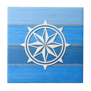 Nautical themed design ceramic tile