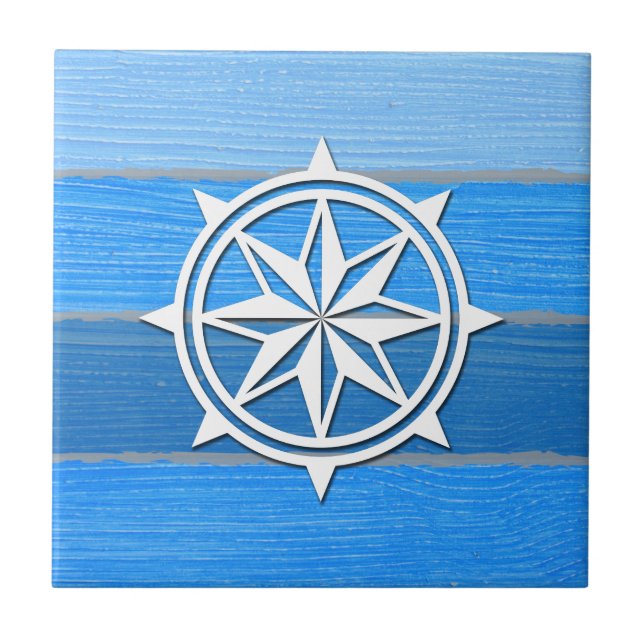 Nautical themed design ceramic tile (Front)