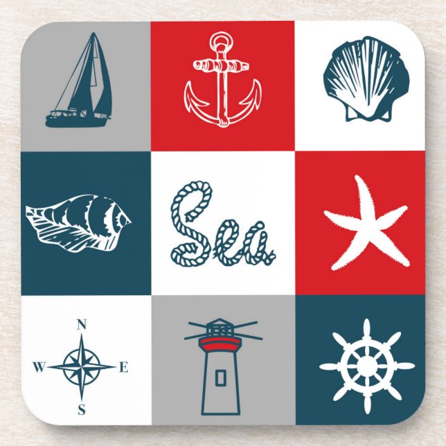 Nautical themed design coaster (Front)