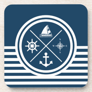 Nautical themed design coaster
