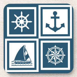 Nautical themed design coaster