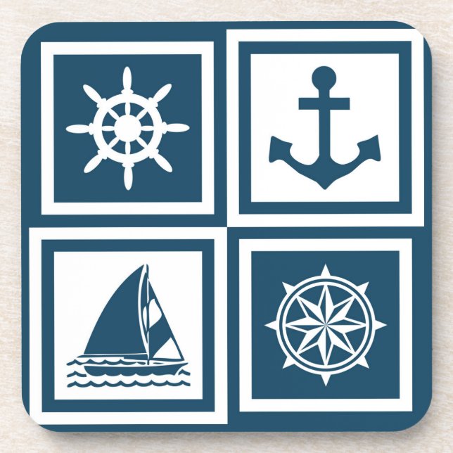 Nautical themed design coaster (Front)