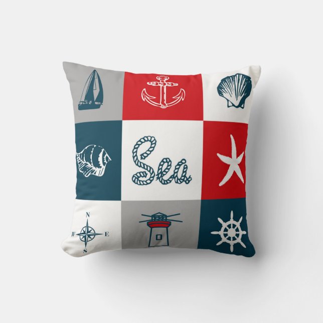 Nautical themed design cushion (Front)