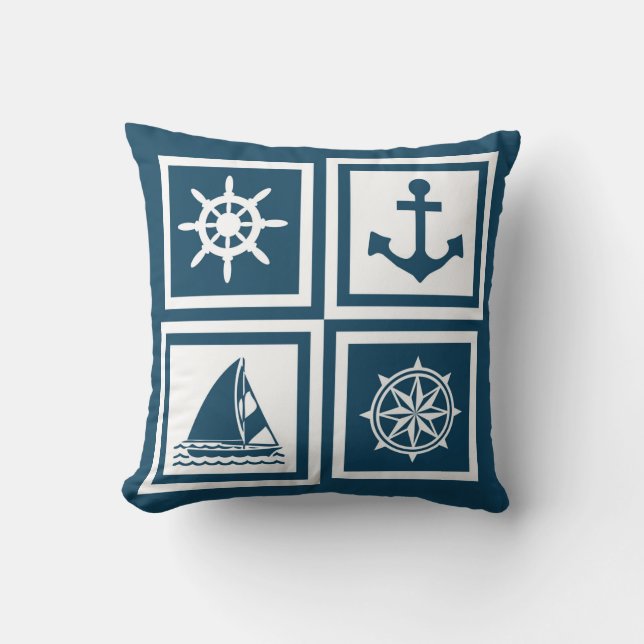 Nautical themed design cushion (Front)