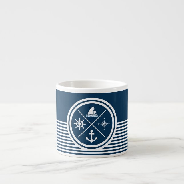 Nautical themed design espresso cup (Front)